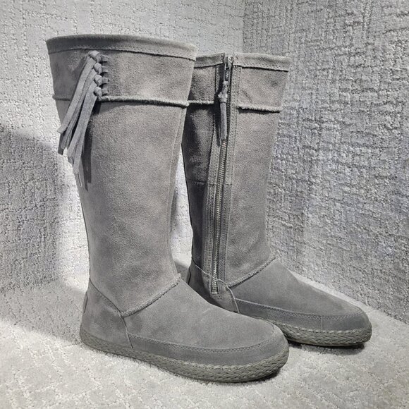 UGG Emerie Women’s Size 6 US Gray Suede Knee High Winter Dress Boots 1106754 - Picture 5 of 10